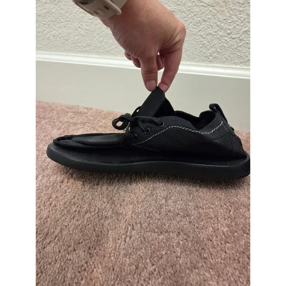 Sanuk Vagabond Steppe HI Men's Size 12 Black Canvas Chukka Sidewalk Shoes NWT